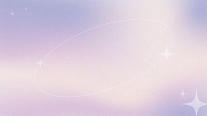 ピンクのメッシュグラデーションに星の光が散る抽象的な正方形背景画像。ノイズテクスチャーの柔らかな質感と軌跡ラインが特徴の幻想的デザイン