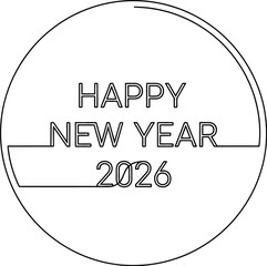 Happy new year 2026 celebration with minimalist design