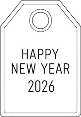 Wishing everyone a happy new year 2026 with a simple tag