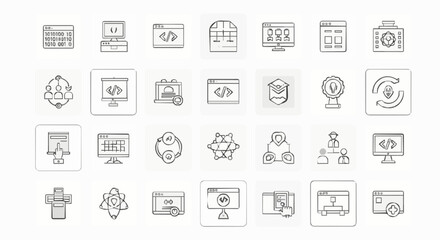 Set of coding and development icons