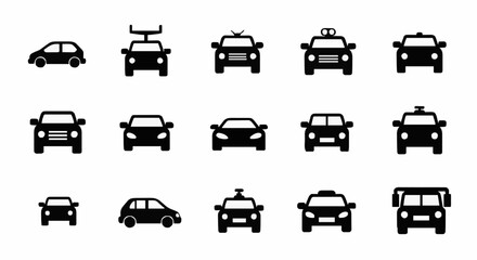 Car icons, showing various types of automobiles