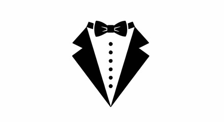 Black tuxedo icon for formal event or party