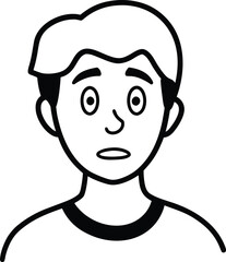 Emotional expression line art transparent background