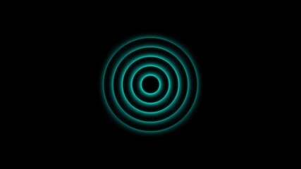 Concentric Teal Circles with Glowing Edges on animated Black Background abstract. Animated teal concentric circles with glowing edges creating dynamic interactive abstract visuals. - Powered by Adobe