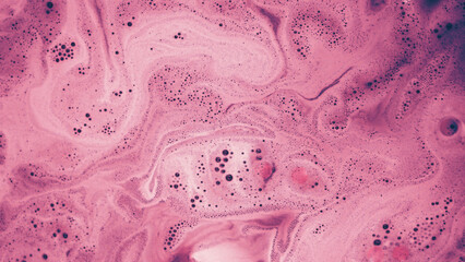 Pink Swirling Liquid with Bubbles Abstract Texture