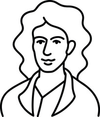 Musician portrait line art transparent background