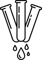 Test Tubes Line Icon - Chemistry Lab Science Vector Symbol