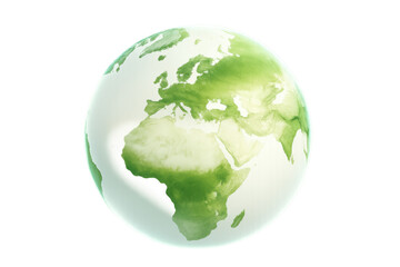 Fototapeta premium Green earth globe representing environmental care, sustainability, and ecological conservation with a transparent background
