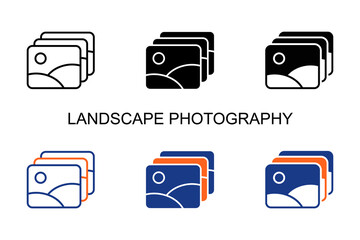 Landscape Photography  Icon Multi Style Vector Illustration