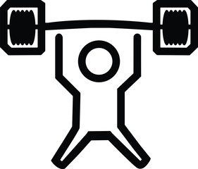 Strong Silhouette Lifting Barbell Icon