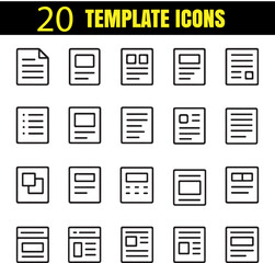 Templates Icon Set in Minimal Outline Style for UI and Design