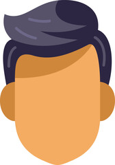 Faceless man avatar with dark hair, representing anonymity and online identity