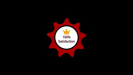 100 percent satisfaction Badge symbol. Motion graphics.