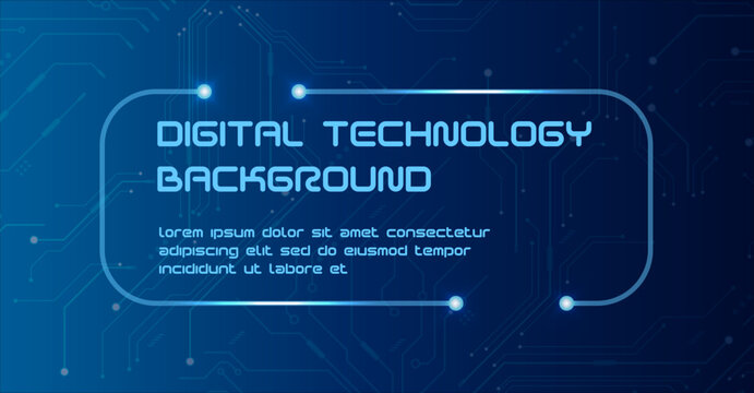 Futuristic Circuit Line Technology Screen. Blue gradient tech screen with thin circuit traces and subtle digital highlights.