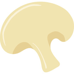 Single Cream Colored Button Mushroom Isolated on Transparent Background Simple Organic Food Ingredient Healthy Diet Natural Cuisine