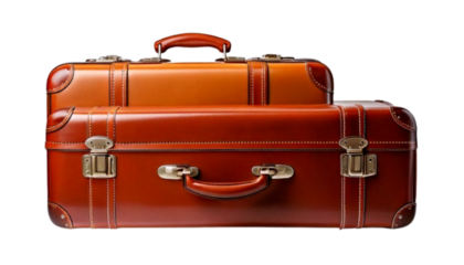 Luggage Collection – Modern Trolley and Vintage Suitcase Set, isolated on transparent background