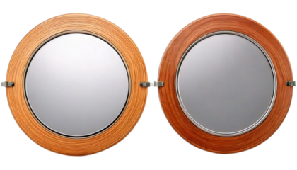 Home Décor Duo – Round and Rectangular Mirrors, isolated on transparent background