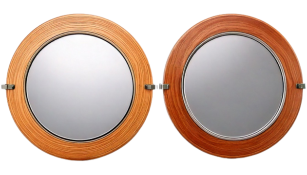  Home Décor Duo – Round and Rectangular Mirrors, isolated on transparent background