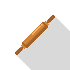 Classic wooden rolling pin, essential tool for preparing dough and pastries in the kitchen