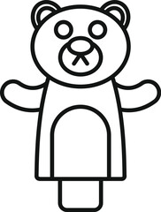 Adorable hand puppet bear toy extending open arms, perfect for children's playtime and storytelling