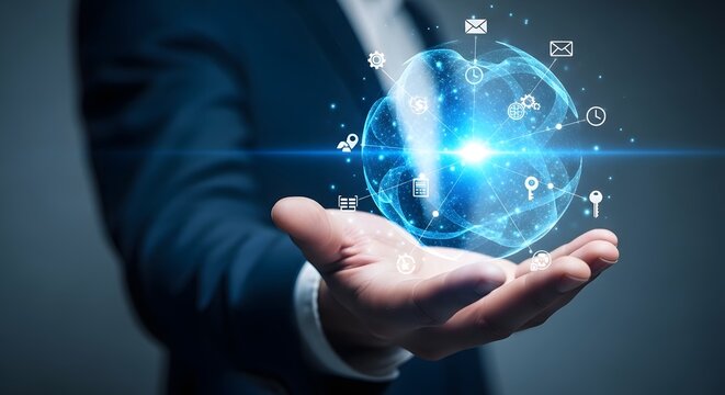 Global network connecting digital business