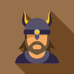 Powerful viking warrior wearing horned helmet and chainmail armor, embodying strength and bravery