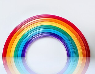 Obraz premium Vibrant rainbow art installation with bright spectral hues, perfect for cheerful backgrounds, playful designs, and inclusive brand campaigns that need a touch of optimism