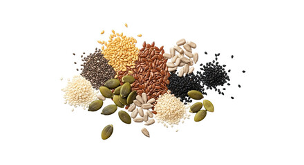 Low Sugar Mixed Seeds Flat Lay Shot on White Minimal Setup