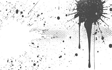 Halftone dots modern grunge texture black grunge brush stroke white background. grunge brush strokes ink paint isolated on white background.