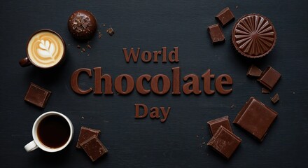 World Chocolate Day: Indulge in a visual feast, celebrating the rich flavors of chocolate with artfully arranged treats. capturing the pure joy and triumph.