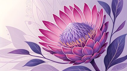 Vibrant Petals: A Macro Study in Purple and Yellow
The Symmetric Beauty of a Blooming Dahlia
Jewel-Toned Petals: A Detailed Study in Pink and Gold