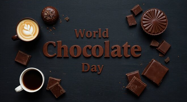 World Chocolate Day: Indulge in a visual feast, celebrating the rich flavors of chocolate with artfully arranged treats. capturing the pure joy and triumph. - Powered by Adobe