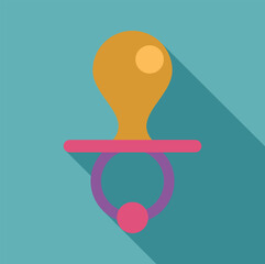 Baby pacifier resting on a turquoise background, providing comfort and soothing for infants