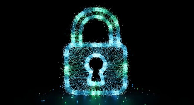 Digital security concept abstract padlock illustration for cyber security solutions