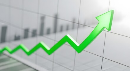 Stock market growth chart green arrow rising trend investment success financial analysis graph