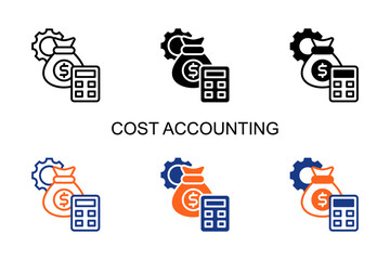 Cost Accounting Icon Multi Style Vector Illustration