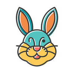 Cartoon bunny face winking isolated on