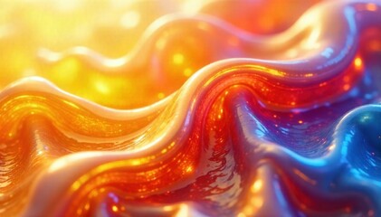 Abstract patterns created by flowing liquids and natural elements, symbolizing creativity and design. An abstract image featuring swirling, vibrant, iridescent liquids interacting with organic,