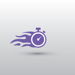 A fast time logo design featuring a stopwatch representing a speed concept for quick delivery express