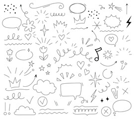 Hand drawn doodle arrow set illustration