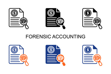 Forensic Accounting Icon Multi Style Vector Illustration