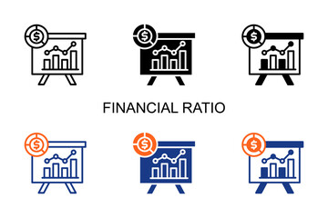 Financial Ratio Icon Multi Style Vector Illustration