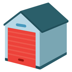 Warehouse logistic storage room flat color vector illustration template design