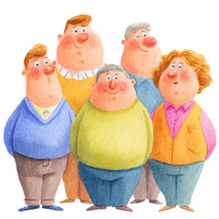 group of fat elderry man
