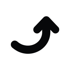 Black curved arrow pointing upwards and to the right
