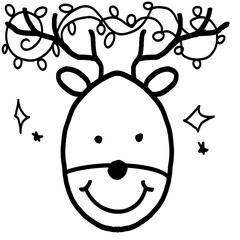 Obraz premium Christmas ,Christmas Tree, Doodle Clipart: Hand-Drawn Forest PNG Designs for Holiday Crafts