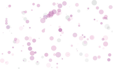 Pink and purple bokeh circles and dots creating an abstract, dreamy, festive light effect, ideal for backgrounds, overlays, or decorative elements, isolated on
