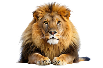Fototapeta premium Majestic lion portrait isolated on transparent background