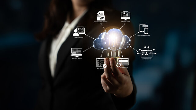 Cloud computing, cloud strategy, and cloud technology transforming digital infrastructure with scalable services, secure data storage, and cloud-based digital business solutions. Spline