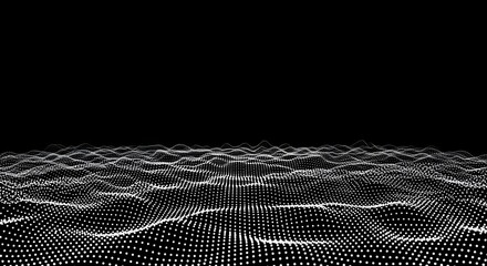 3D Rendering of a Digital Waveform or Data Landscape abstract